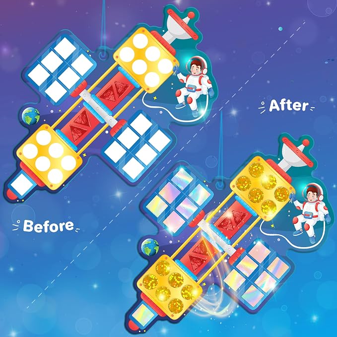 Imagimake Mirror Mosaic - Space, 5 Templates, 450+ Stickers | Mess-Free Craft Activity, Screen-Free Creative Art Kit for Kids, Birthday Gift for Boys & Girls Ages 3,4,5,6,7 Years Old
