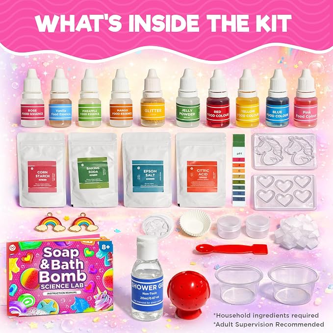 Doctor Jupiter Soap & Bath Bomb Making Kit for Kids Ages 8+ | Soap Making Kit, Birthday Gift Ideas for Girls 8,9,10,11,12 Year Olds, Science Kits for Kids Ages 8-12, DIY Craft, STEM Toy