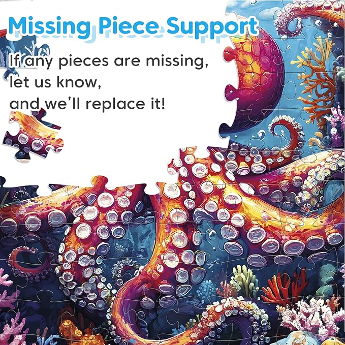 4 Pack 100 Piece Puzzles for Kids Ages 4-8 | Large Piece Kids Puzzles Ages 4-10, Ocean Theme Jigsaw Puzzle Toy, Educational Family Learning Gift for Boys Girls