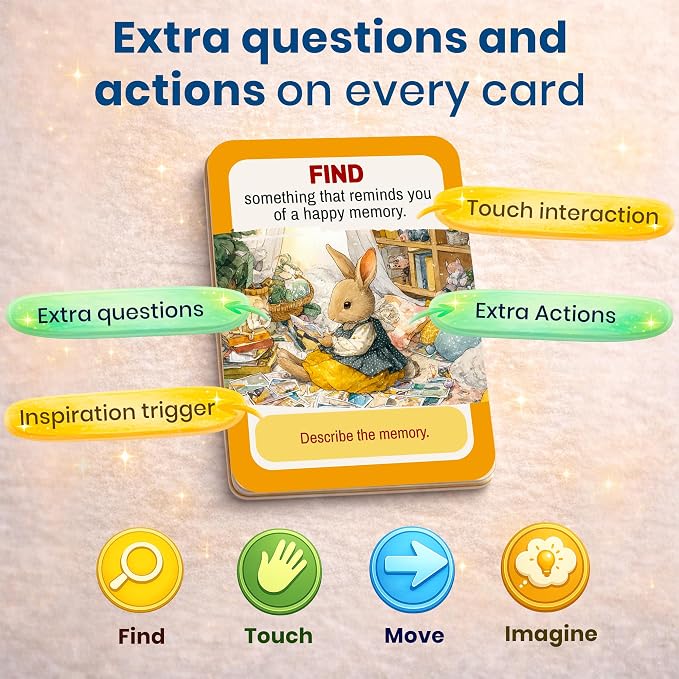 Scavenger Hunt Game for Kids Ages 4-8 and Family - Educational Card Game | Indoor Adventure Card Set with 100 Tasks for Rainy-Day Play, Home & Classroom Learning Activities