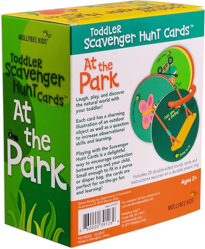 Toddler Outdoor Scavenger Hunt Cards at The Park, Toddler Games, Gifts for Ages 2, 3, 4