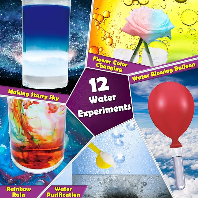 UNGLINGA 30 Experiments Science Kit for Kids with Lab Coat, Chemistry Set | S.T.E.M Toys Birthday Gifts for Boys Girls, Scientist Costume Role Play Tools Educational Learning Set