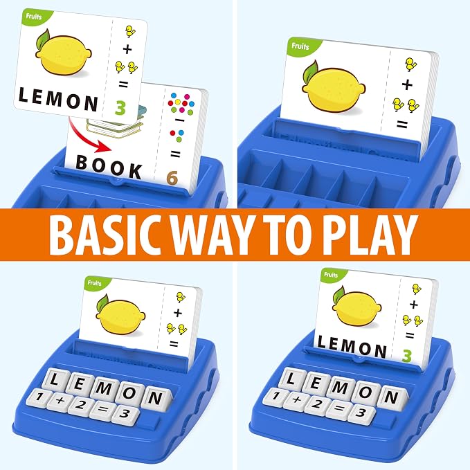 Yolscue Montessori Matching Letter Games,Educational Toys for 3-8 Year Olds Boys Girls,Alphabet Learning Toys for Kids Ages 3-8 Years,Birthday Party Gifts for 3-8 Year Olds Boys Girls(Navy Blue)