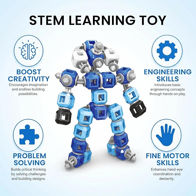 Creative 3-in-1 Insect Robot STEM Building Toys for Kids Ages 4-8 | 77 Pieces Blocks, Supports Repeated Disassembly & Free Building, Easy to Carry for On-the-Go Play, Gift-Ready Packaging