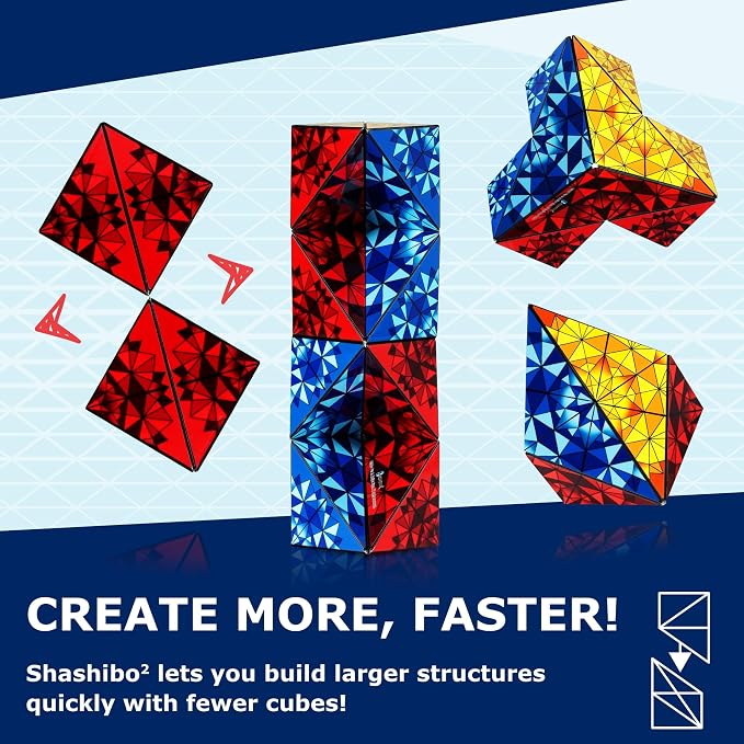 Shashibo ICOSA XL Magnetic Puzzle Toy, Stress Relief Fidget Toy | 200+ Possible Shapes, Sensory Fidget Toy For Adults & Kids, Fun Shape Shifting Puzzle Toy For All Ages