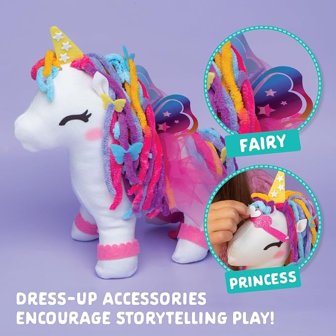 Craft- Tastic - Make a Friend Unicorn - Mini Sewing Kit, Arts and Crafts, Kids Crafts, Craft Kit Makes 1 Easy-to-Sew Stuffie with Accessories, Bonus Travel Tote Included Ages 6+
