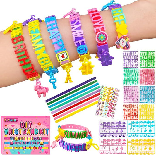 Friendship Bracelet Kit, DIY Jewelry Making Kit for Girl Ages 5-12 | Art & Craft Kits for Kids, Snap-On Design, Adjustable Strap, Personalized Name Bracelets, Sleepovers, Parties, Birthday Gifts