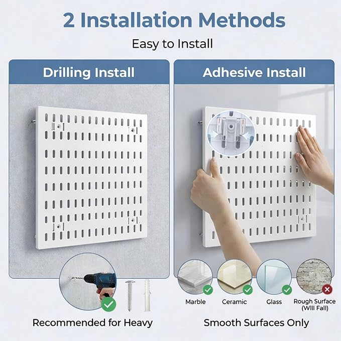 Peg Board, 24"x36" Pegboard Wall Organizer, Includes 6PCS White Peg Boards and Accessories, Plastic Peg Board Panels for Craft Room, Office, Kitchen, Gaming Room