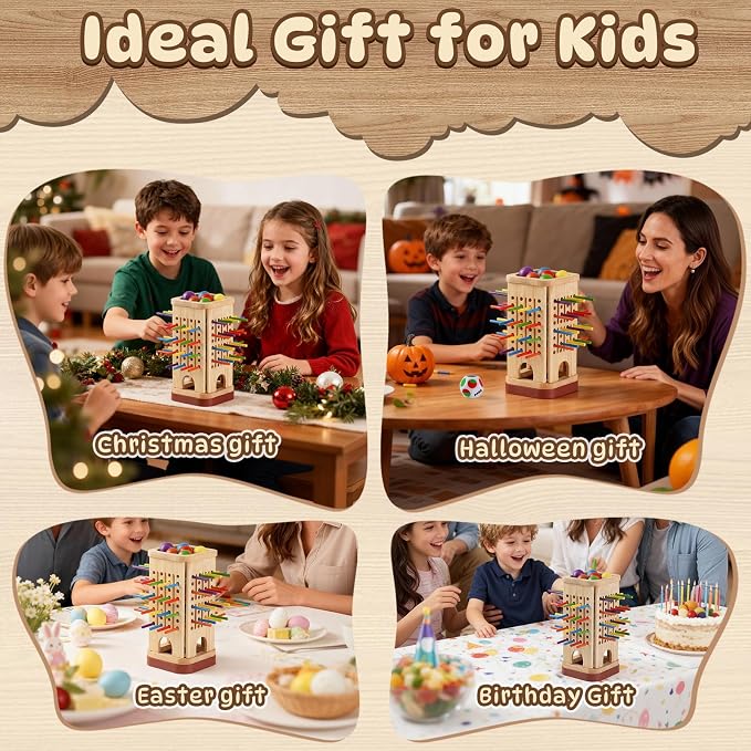 Montessori Board Game for Kids 4-8, Educational Math Family Games | Upgraded 2 in 1 Design with Storage, Multiplay Family Board Game, Montessori Educational Math Toy, Birthday & Christmas Gift