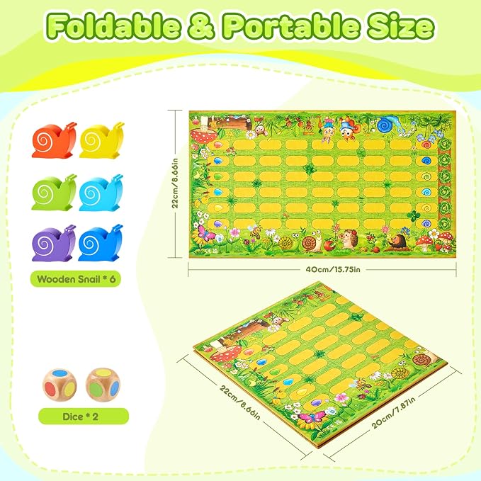 Snail's Pace Race Game, Classic Board Game for 2-6 Players, Ages 3-6 | Family Game, Montessori Toys for 3 4 5 6 Year Olds, Fine Motor Skills Toy, Gifts for Boys & Girls Ages 3+