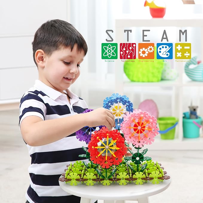 PicassoTiles Building Chips Interlocking Disc Construction Blocks in Light Green Color STEM Learning Early Education Toy Engineering Playset Child Brain Development for Girls Boys Kids Age 3+ PTF108