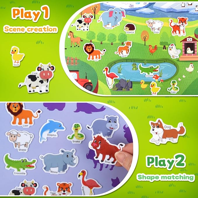 ASTARON 5 Pack Reusable 3D Puffy Sticker Books for Kids 3-6 | Jelly Sticker Game Educational Sensory Learning Toy, Travel Toys and Busy Book(Vehicle Dino Animal Ocean Space)