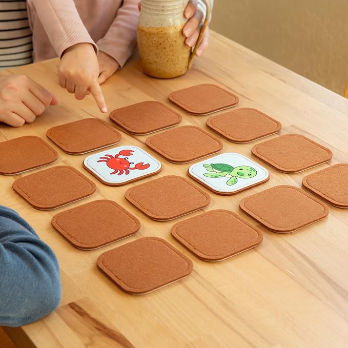 Felt Sea Creature Matching Game for Toddlers – Ocean Memory Game & Flash Cards – Soft and Safe for Ages 1+ – Montessori Preschool Learning Activity – Educational Sea Creature Toy for Girls & Boys