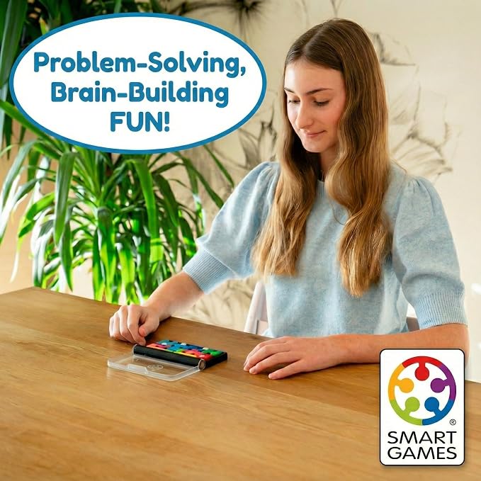 SmartGames IQ Quub – 2-in-1 Travel Logic Puzzle & 3D Cube Building Game with Soft Touch Pieces, 120 Challenges, STEM Brain Teaser for Kids and Adults, Ages 6 - Adult