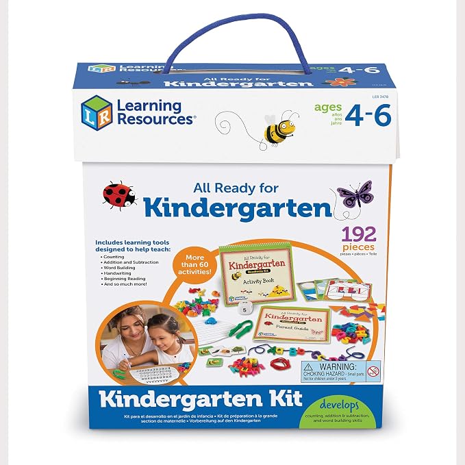 Learning Resources All Ready for Kindergarten Readiness Kit | Classroom Must Haves, Toddler Activities, Homeschool Supplies, Learn to Read, Spelling , Alphabet Kindergarten Workbook