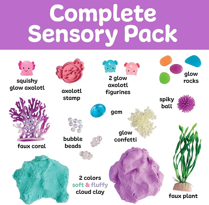 Creativity for Kids Sensory Pack: Axolotl - Sensory Toys for Toddlers, Easter Basket Stuffers, Toddler Activities & Travel Toys, Sensory Bin Fillers, and Axolotl Gifts (Ages 3+)