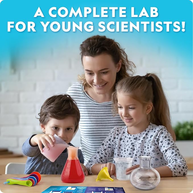 National Geographic Junior Chemistry Set with 50 Experiments for Kids | 20+ Lab Tools, Early Learning Lab, Hands-On Science Experiments, Chemistry Kit for Kids Ages 4-6, Birthday Gift