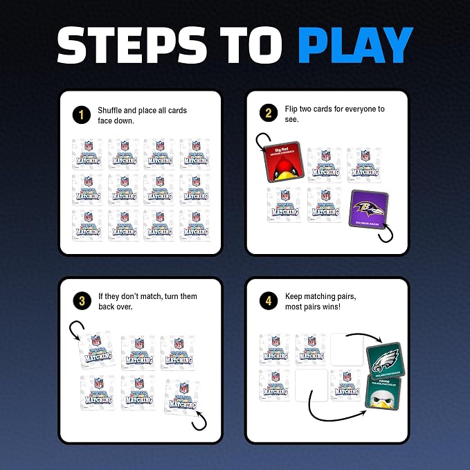 MasterPieces Sports Games - NFL Mascots Matching Game - Game for Kids and Family - Laugh and Learn