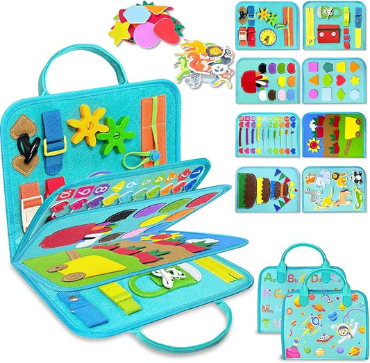 Busy Board Montessori Toys for Toddler Boy Girl Gifts Busy Book | Airplane Car Travel Toy, Learning Educational Toys, Activity Book, Toddler Activities, Sensory Toys, Fine Motor Skills
