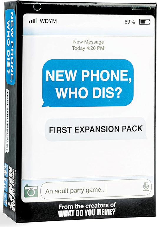 WHAT DO YOU MEME? New Phone, Who Dis? Expansion Pack Party Game by Relatable, Add to The New Phone, Who Dis? Core Game, Includes 45 Inbox Cards & 135 Reply Cards