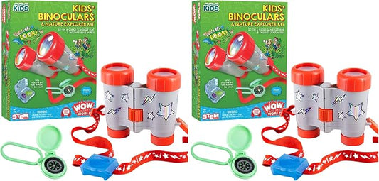 Wow in The World Kids’ Binoculars & Nature Explorer KIT | Look Far, Nature Scavenger Hunt, Specimen Box, Companion Audio Content, Bonus Reusable Science Tool, STEM Toy for Kids 4+ by Thames & Kosmos