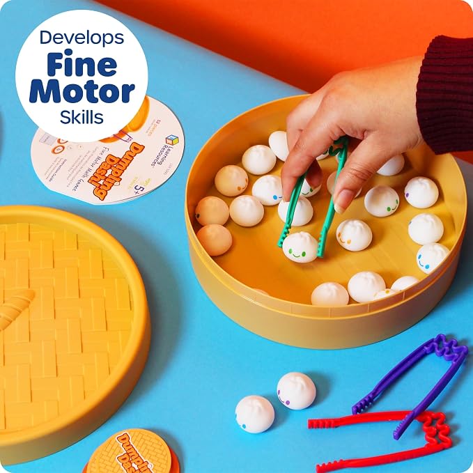 Learning Resources Dumpling Dash Fine Motor Math Game - Squishy Dumpling Toy, Montessori Counting Toys, Kids Board Game, Play Food, Homeschool Toddler Games, Fine Motor Skills, Preschool Board Games