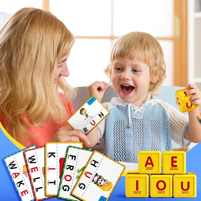 Montessori Matching Letter Game Toys for 3 4 5 Year Old Boy Girl Gifts Kids | Early Educational Learning Spelling Toys for Toddler, Preschool, Bigger Size, Storage Function, Christmas Birthday Gifts