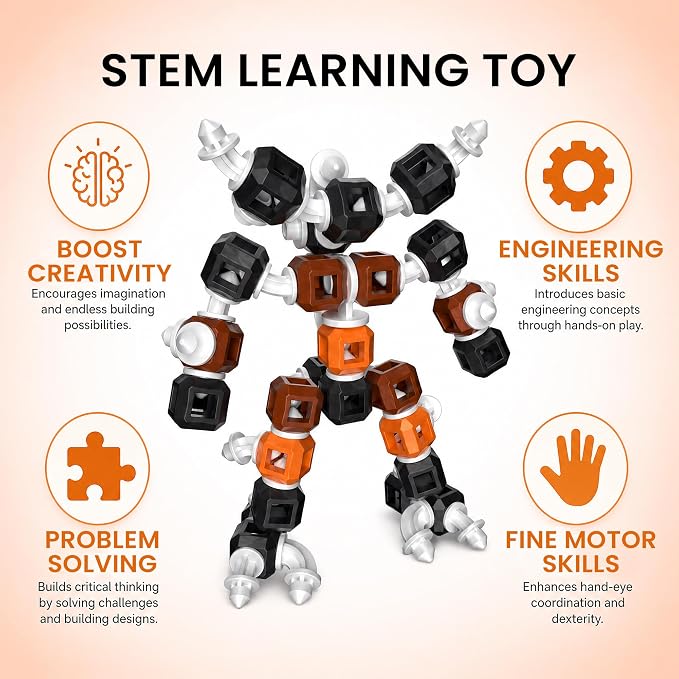 Creative 3-in-1 Insect Robot STEM Building Toys for Kids Ages 4-8 | 73 Pieces Blocks, Supports Repeated Disassembly & Free Building, Easy to Carry for On-the-Go Play, Gift-Ready Packaging