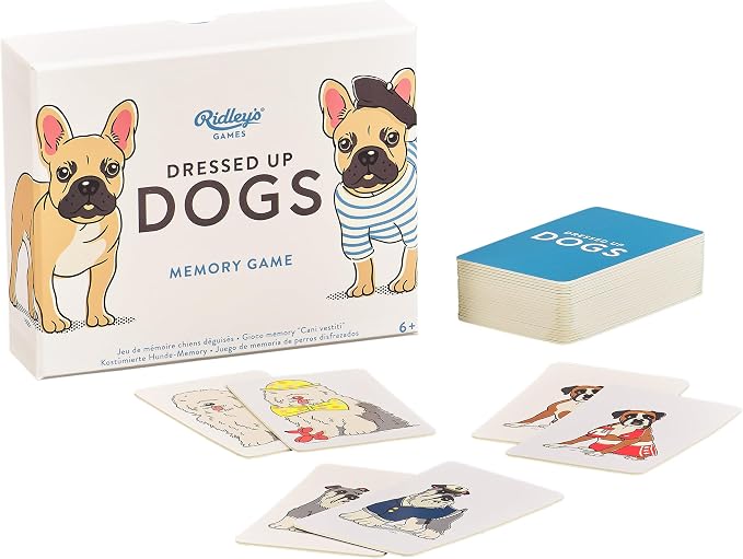 Ridley’s Dressed Up Dogs Memory Game – Includes 50 Matching Cards and Instructions – Memory Card Game Featuring Well-Dressed Dogs – Fun for All Ages, Makes a Great Gift Idea