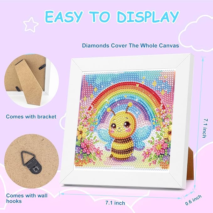 Nardoll Diamond Art Kits - Arts and Crafts - Diamond Art Painting with Wooden Frame - GEM Art for Girls Boys Adults Beginners Home Wall Decor Gifts