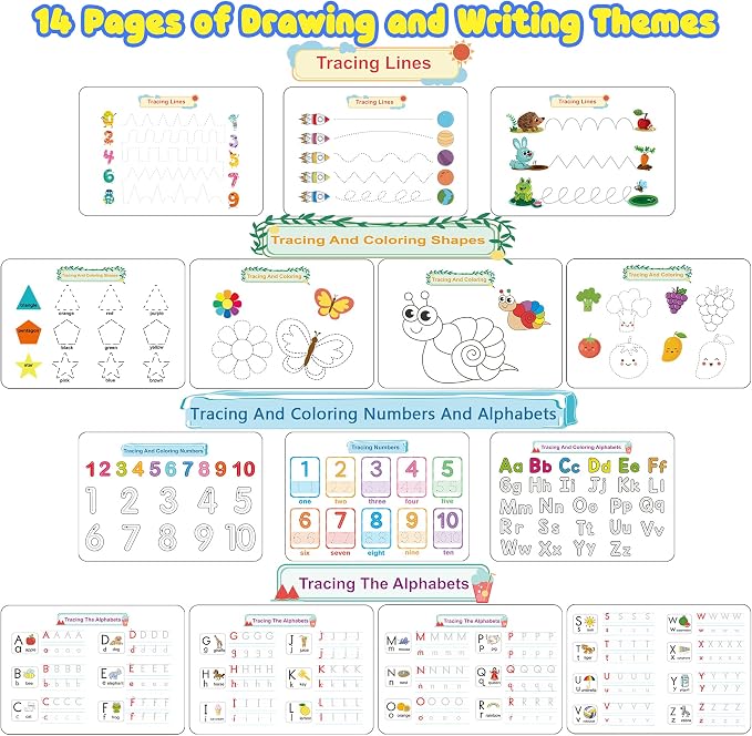Montessori Preschool Learning Activities Busy Book - Workbook Activity Binder / Toys for Toddlers, Autism Learning Materials and Tracing Coloring Book