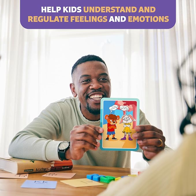 Who What Why Feelings Conversation Cards for Kids, Social SEL Game, Ages 4+ | Emotional regulation, social skills, therapy flash cards, communication, feelings recognition, classroom, counseling and home