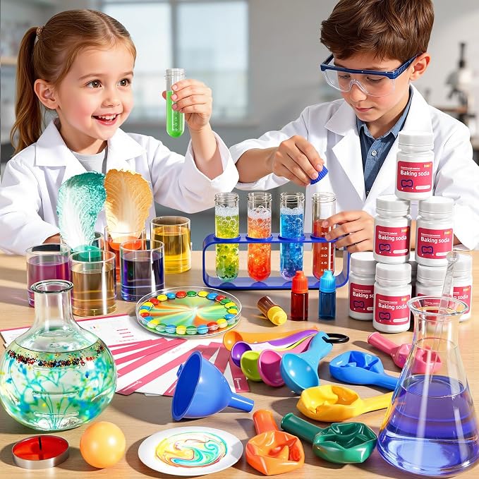 Science Kit with 220+ Science Lab Experiments, DIY STEM Educational Learning Scientific Tools for 3 4 5 6 7 8 9 10 11 Years Old Boys Girls Kids Toys