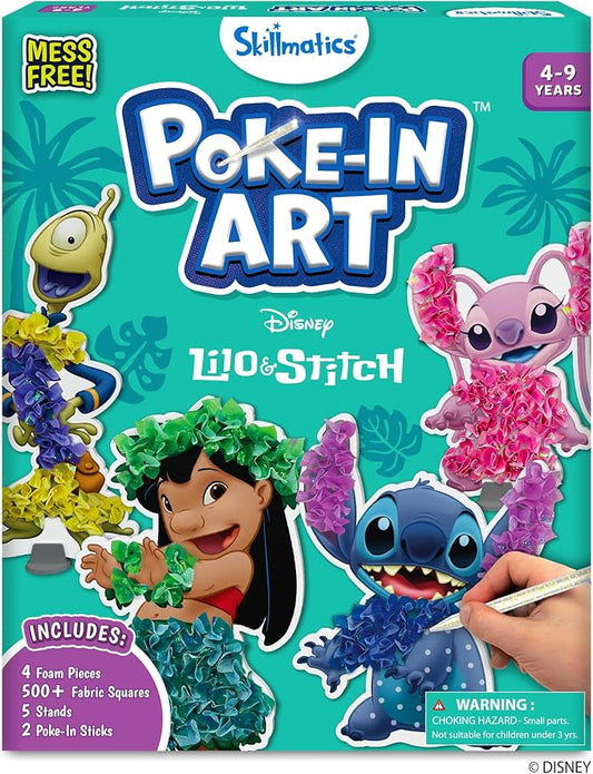 Skillmatics Poke-in Art – Lilo & Stitch, Wood Craft Kit, Gift for Kids | DIY Mess-Free Room Decor, Fine Motor Skills, Screen-Free Fun, Travel Activity, Girls & Boys Ages 4, 5, 6, 7, 8, 9
