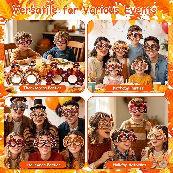 24 Pcs Thanksgiving Turkey Craft for Kids DIY Coloring Turkey Mask | Color Your Own Art and Crafts for Kids Birthday Cosplay Classroom Activities Masquerade Dress-Up Party Favors Game Supply