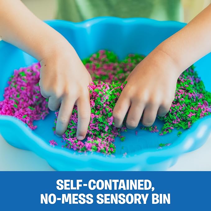 Educational Insights Pluffle Sensory Station - Tactile Sensory Toys for Toddlers 3-4, Mess Free Slime Alternative, Satisfying Foam Sand Bin Filler, All-in-One Kit with Tools and Supplies