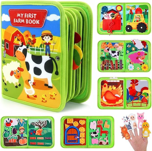 Cobelae Busy Book for Toddlers 1-3, Montessori Toys for 1 Year Old | Busy Board Quiet Activity Books,Travel Toys for Kid,Soft & Durable Felt Material,Fine Motor & Cognitive Development