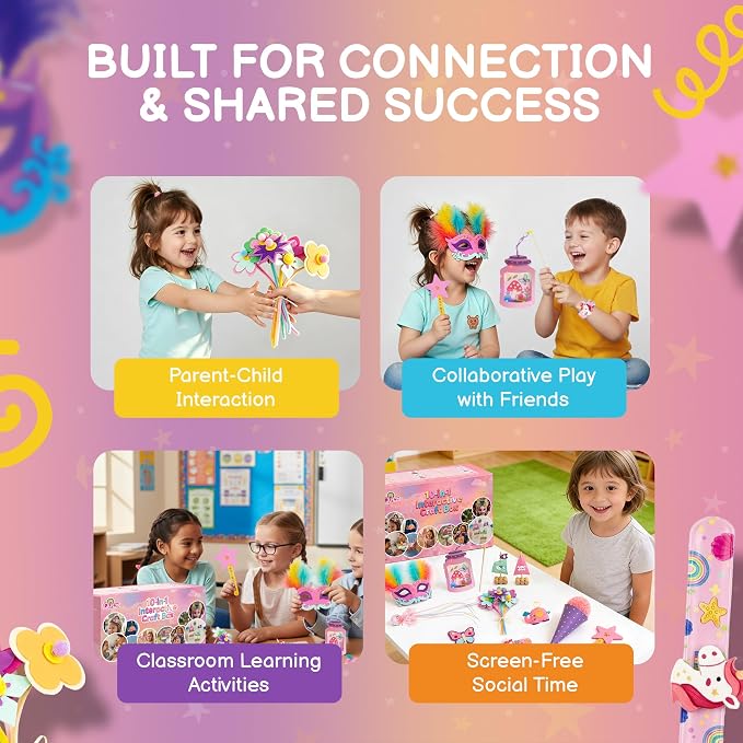 QuTZ 10-in-1 Interactive Craft Box, Crafts that Become Toys for Kids 4-8 | Everything pre-cut & ready. One project per box. 20+ materials (LED strips, snap bracelets, floating craft).