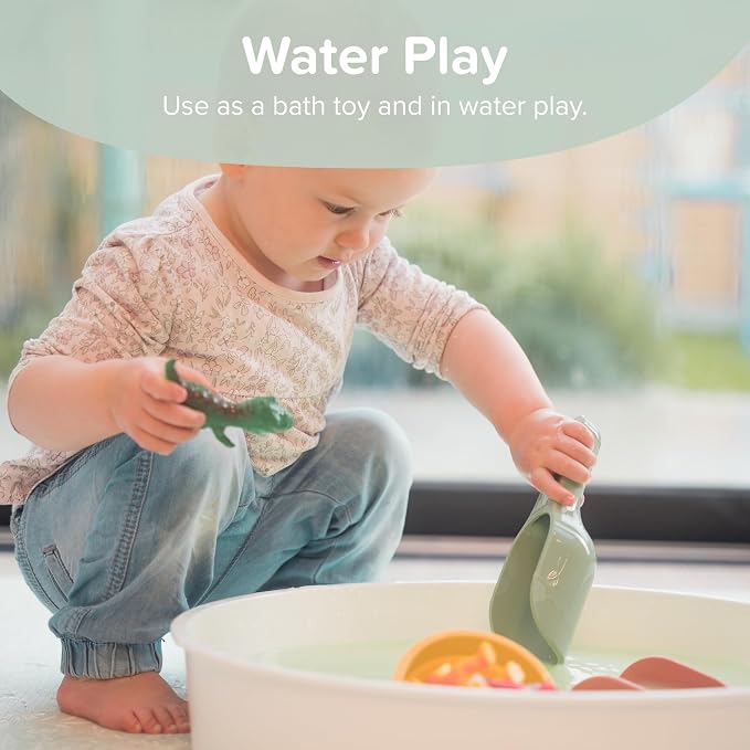 3 x Natural Scoops for Messy Play | Kids Silicone Sensory Scoops | Kids Scoops Sensory Play | Messy Play Mud Kitchen Accessories | Suitable for 10 Months Plus | Tuff Tray Accessories