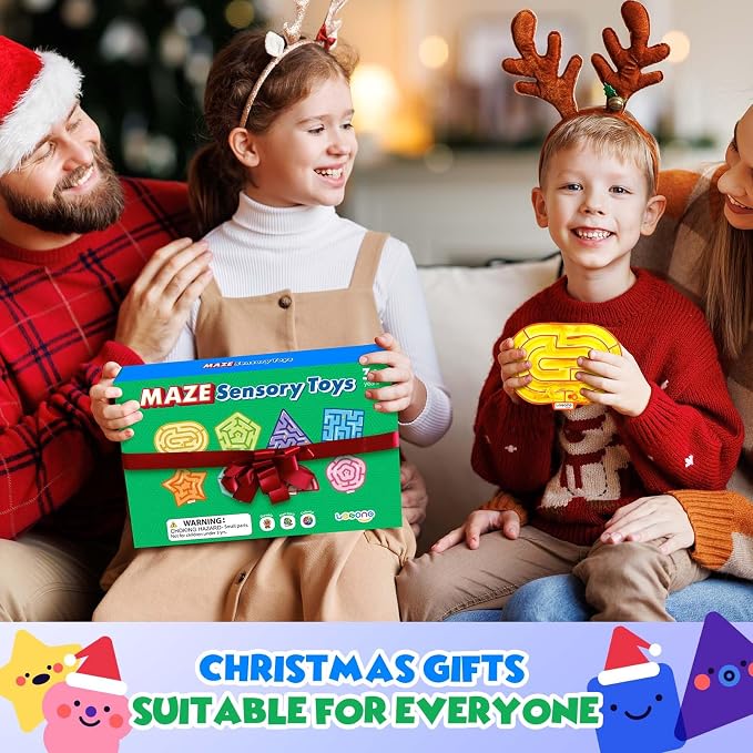 Sensory Toys Fidget Autism Toy for Kids: 8 Pack Gel-Filled Maze Squeeze Sensory Toys for Children - Calming Fidget Toys for Classroom