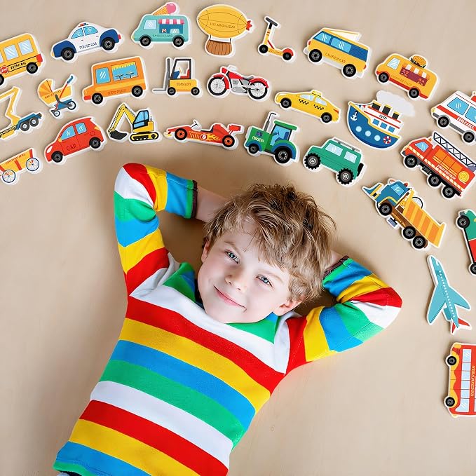 Kathfly 36 Pcs Wooden Community Helpers Vehicles, Career Figures Toy | Multicultural Career Blocks for Social Emotional Learning, Creative Play Figures, Preschool Classroom Teaching Wooden Set
