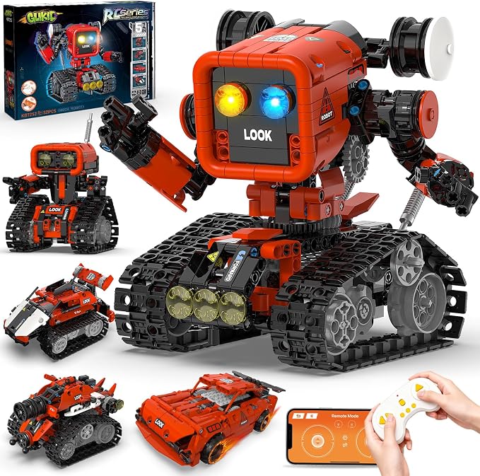 5 in 1 Robot Building Kit, STEM APP & Remote Control Robotics | Ages 8-12, Build Robot, Car & Mechanical Models, Birthday Gift for Boys Girls