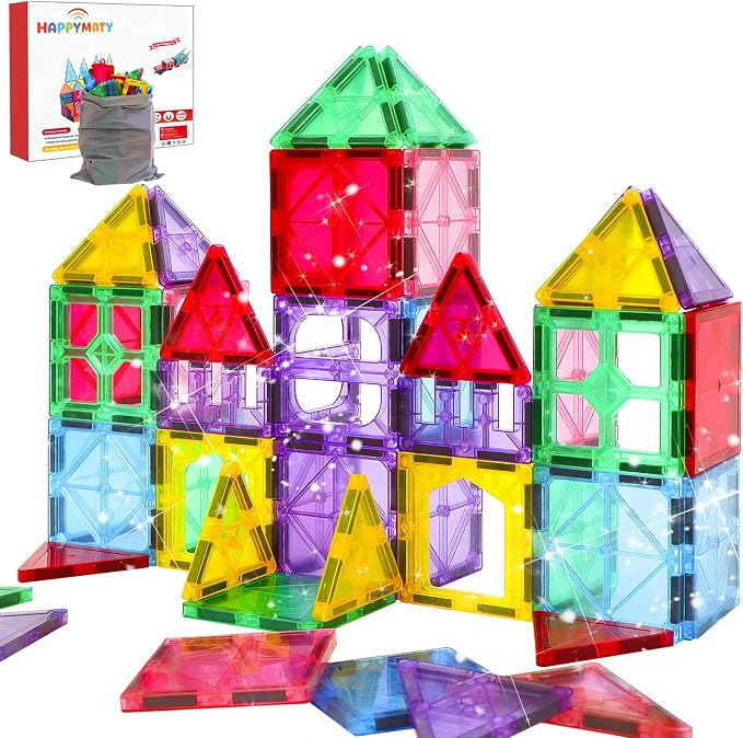 Next-Gen Antibacterial Magnetic Tiles, Safe & Clean Play for Kids | Bacteria Resistant, EPA-registered, Toddler-Safe, Strong Magnets, Preschool Learning, Construction Toy, Clean Play for Kids