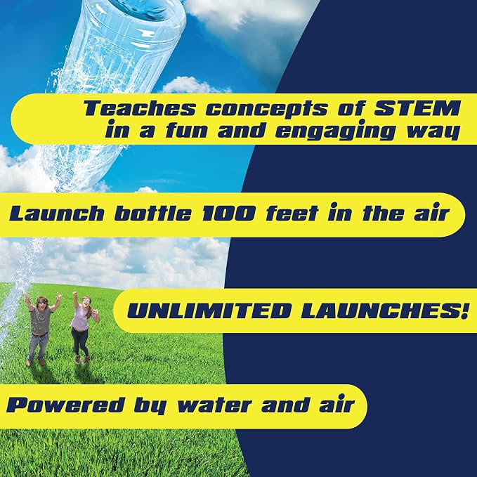 AquaPod Original Rocket Bottle Launcher Kit | Launches Soda Bottles Up to 100 Feet, Fun Educational STEM Toy Gift and Outdoor Science Activity for Family and Summer Camps
