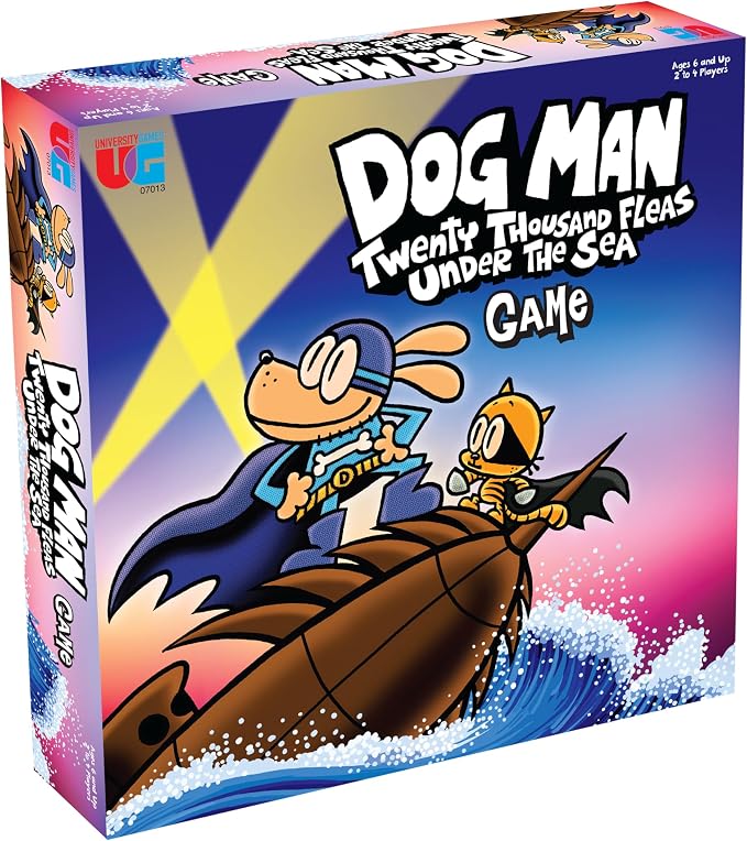 Dog Man Twenty Thousand Fleas Under the Sea Board Game, Ages 6+