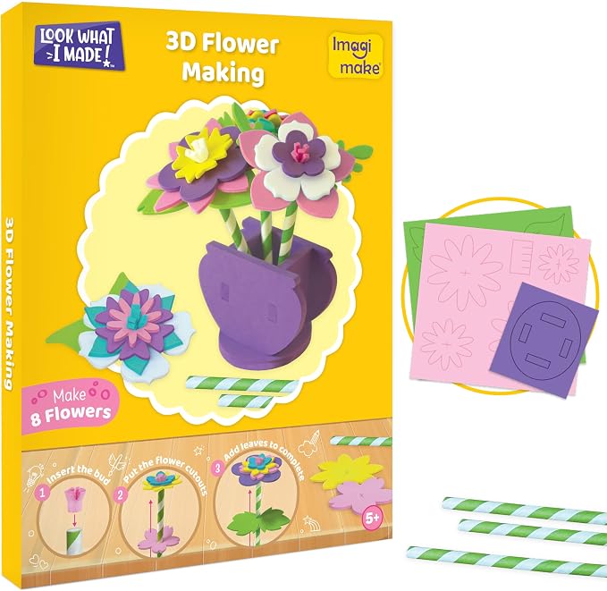 Imagimake Craft Kit - Arts and Crafts for Kids Ages 5+ - Air Dry Clay, Paper Quilling, Stamp Art - 3-in-1 Arts and Crafts Kit - Gifts for 5, 6, 7, 8 Year Olds | Create Window Stickers, Friendship Bands & Stamp Art, Birthday Gift for Girls & Boys Ages 3...
