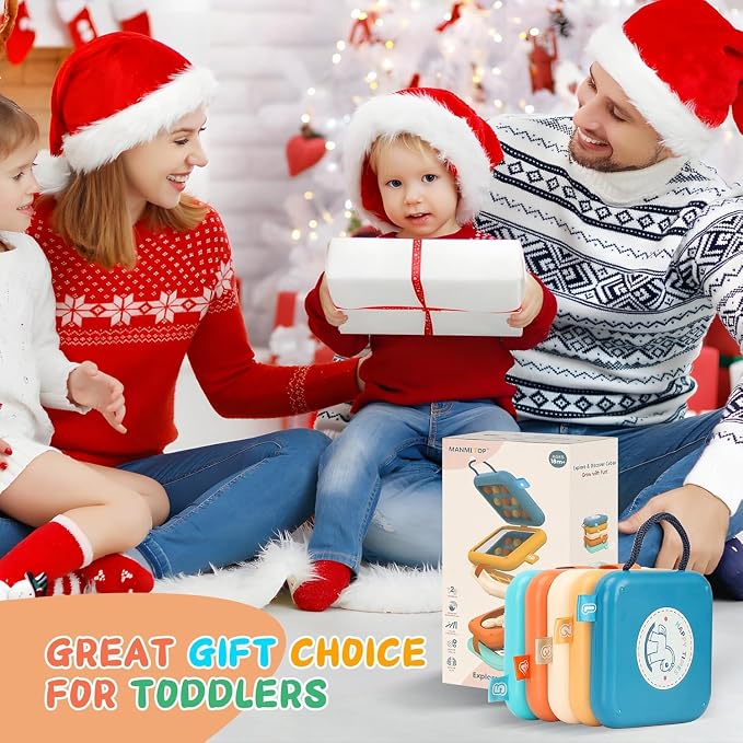 Montessori Busy Board Activity Cube - Travel Toys for Toddlers 1-3, Fidget Cube for Fine Motor Skills, Car Seat & Stroller Toys, Quiet Toys for Church/Airplane, 1st Birthday Gifts for Boy Girl