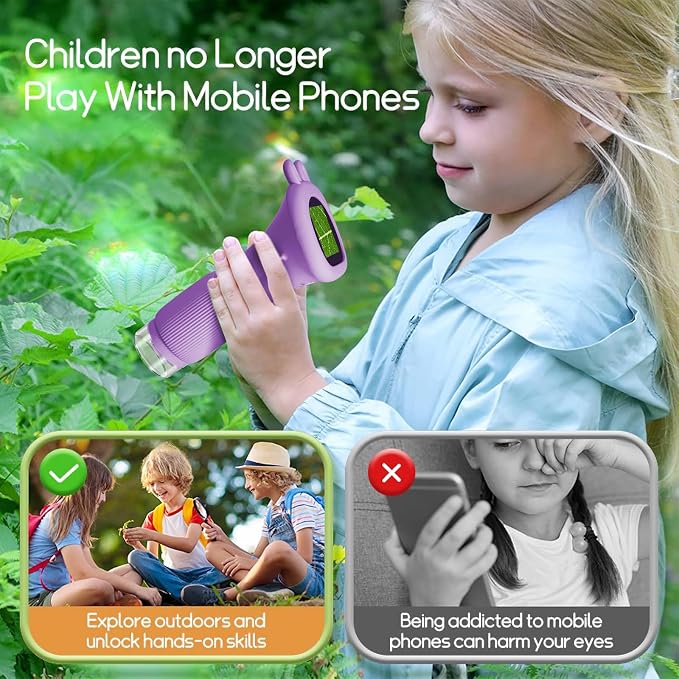 WINWEND Kids Microscope Pocket Microscope -1000X Portable Microscope for Kid | Photo and Video Mini Microscopes | 2'' Digital Little Scientist Microscopes for 3-10 Age Years Old Boys Girls Toys Gifts