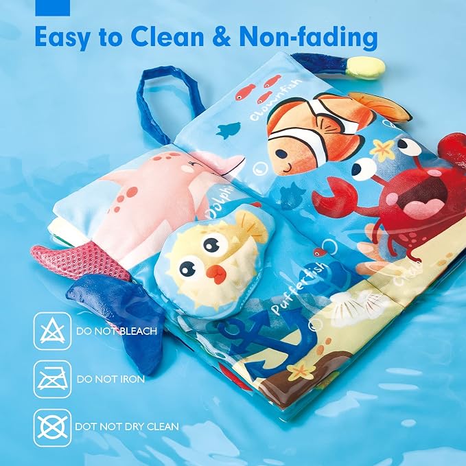hahaland Baby Books 0-6 Months, Infant Tummy Time Baby Toys 6 to 12 Months | Touch Feel Book Baby Gifts for Boy Girl 0-3 Months Learning Toy Baby Birthday Easter Basket Stuffers 1PCS