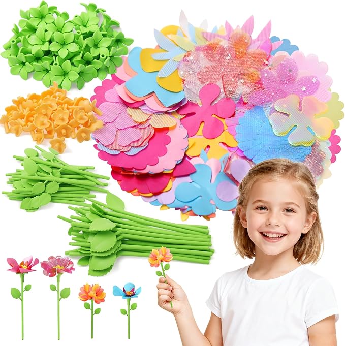 Kufanda DIY Fabric Flower Bouquets Toys Accessories Can Make 36 Flowers, DIY Arts & Crafts Toy Parts